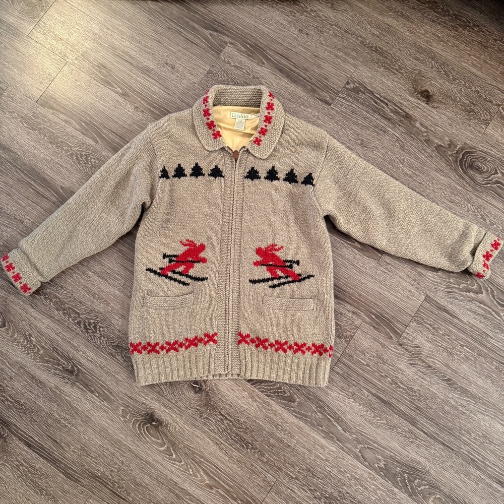 Eddie Bauer Gray and Red Women's Sweater